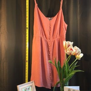 Spaghetti strap salmon dress
